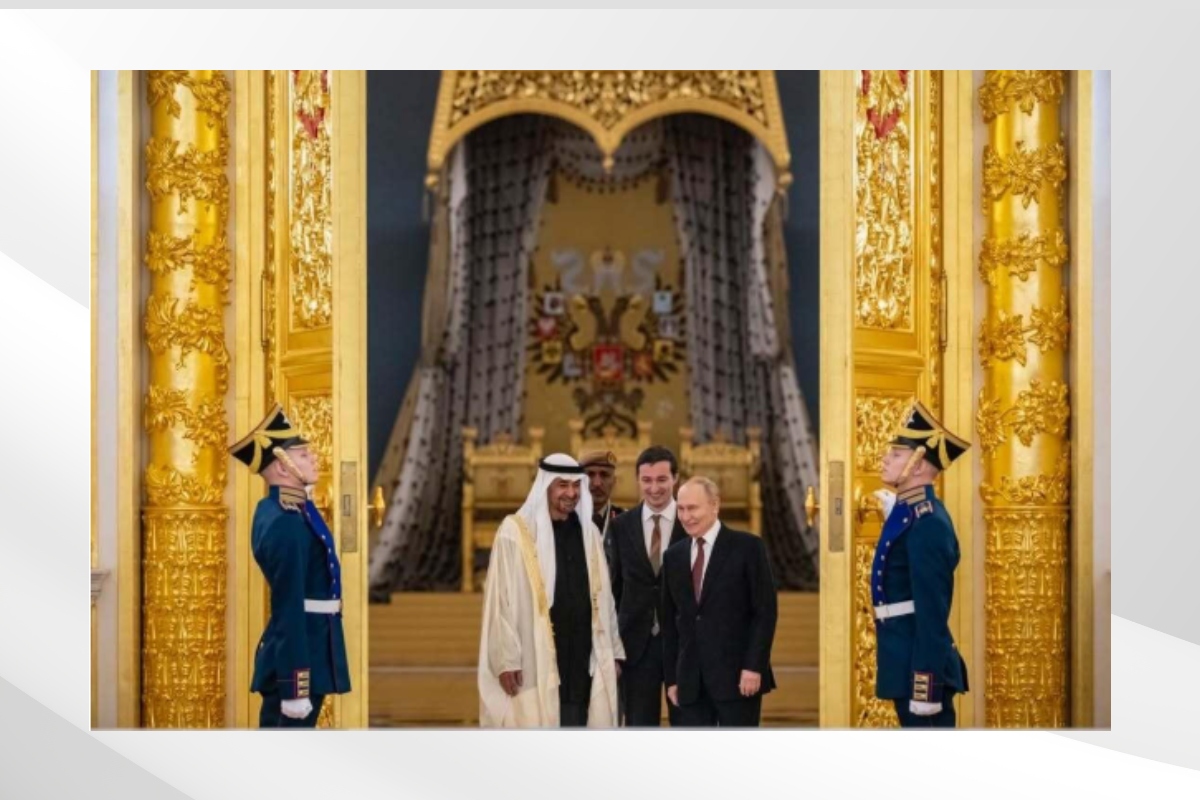 His Highness Sheikh Mohammed bin Zayed Al Nahyan, President of the United Arab Emirates (may Allah protect him), arrived in Moscow today on an official visit to the Russian Federation. Upon entering Russian airspace, His Highness was escorted by a squadron of military aircraft as a sign of greeting and honor.