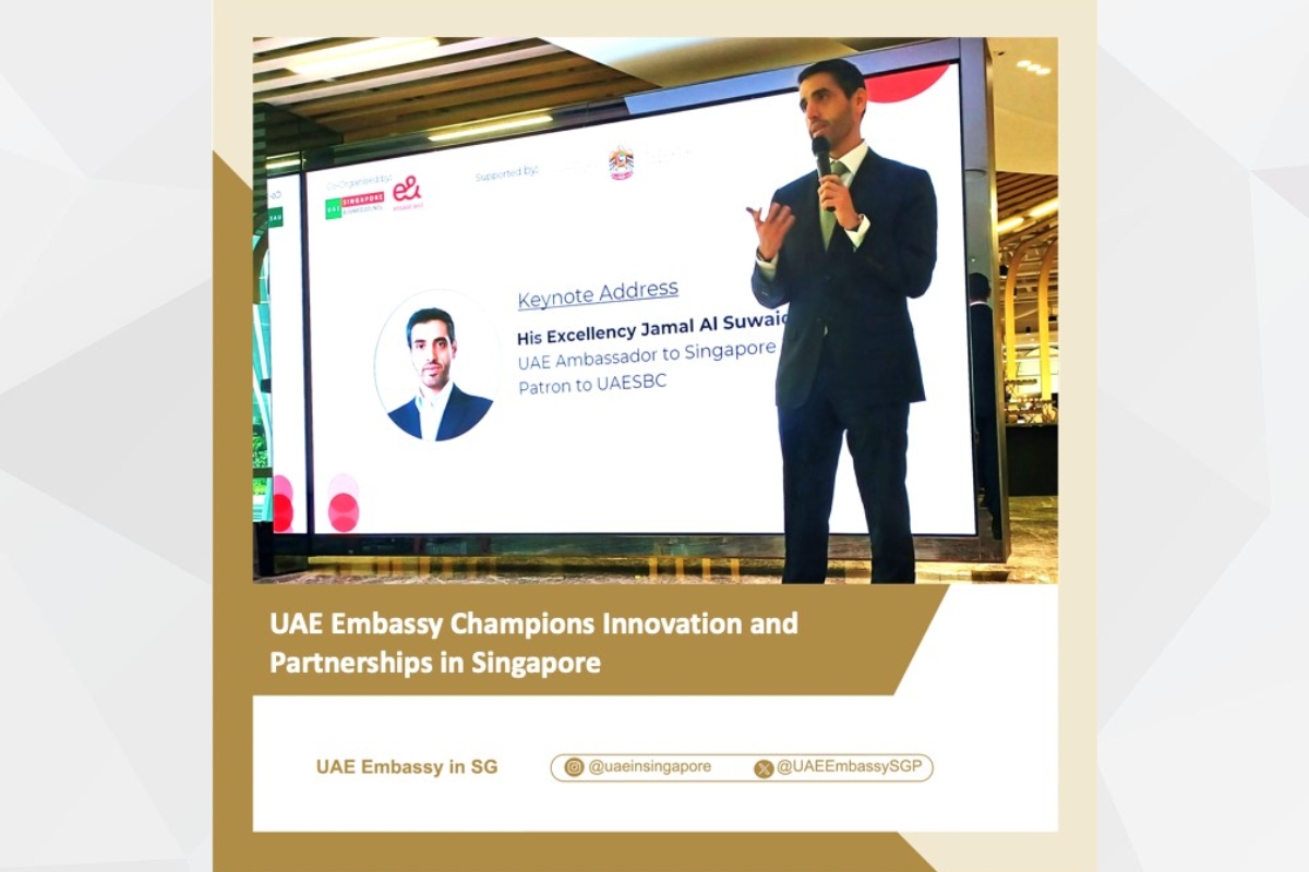 H.E. Jamal Al Suwaidi, delivered the keynote at the UAESBC’s Bi-Annual Talk, co-organised with Etisalat. He highlighted the UAE’s commitment to innovation-driven growth and future-ready partnerships.