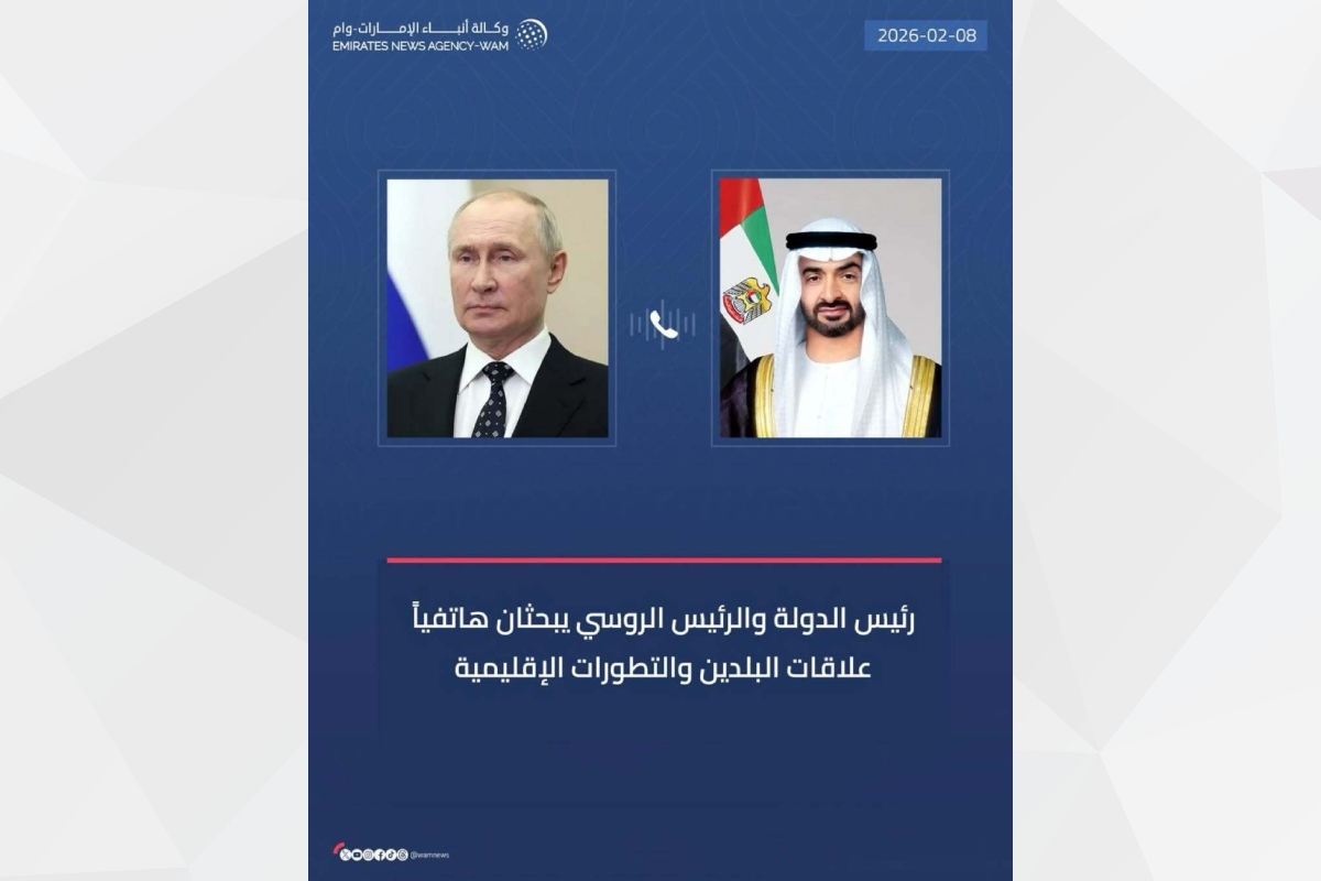 His Highness Sheikh Mohamed bin Zayed Al Nahyan, President of the UAE, and His Excellency Vladimir Putin, President of the Russian Federation, discussed various aspects of cooperation and joint work
