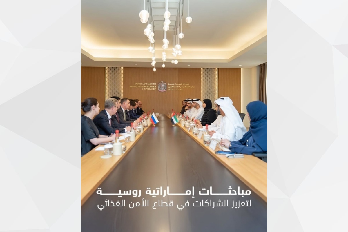 H.E. Dr. Amna bint Abdullah Al Dahak, Minister of Climate Change and Environment, met today with a delegation from the Russian Federation, headed by Dmitry Patrushev, Deputy Prime Minister of the Russian Federation