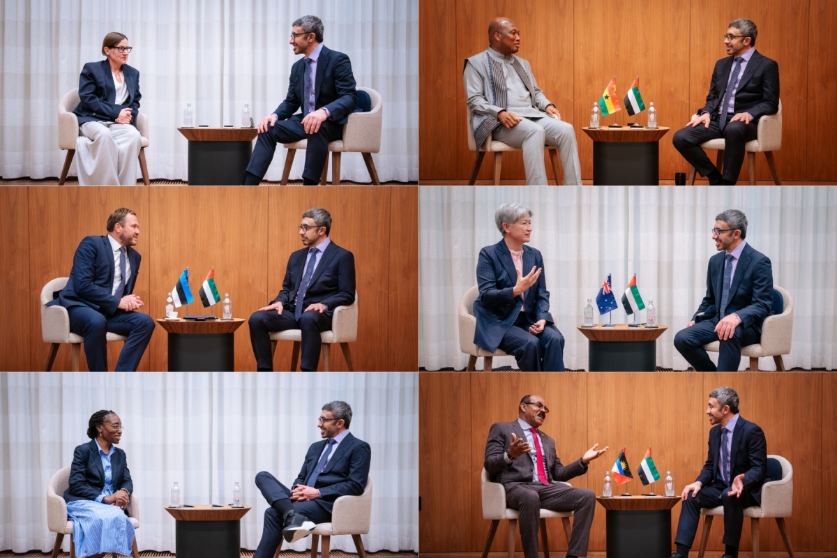 H.H. Sheikh Abdullah bin Zayed Al Nahyan, Deputy Prime Minister and Minister of Foreign Affairs, met separately in New York with a number of foreign ministers participating in the 81st session of the United Nations General Assembly (UNGA81).
