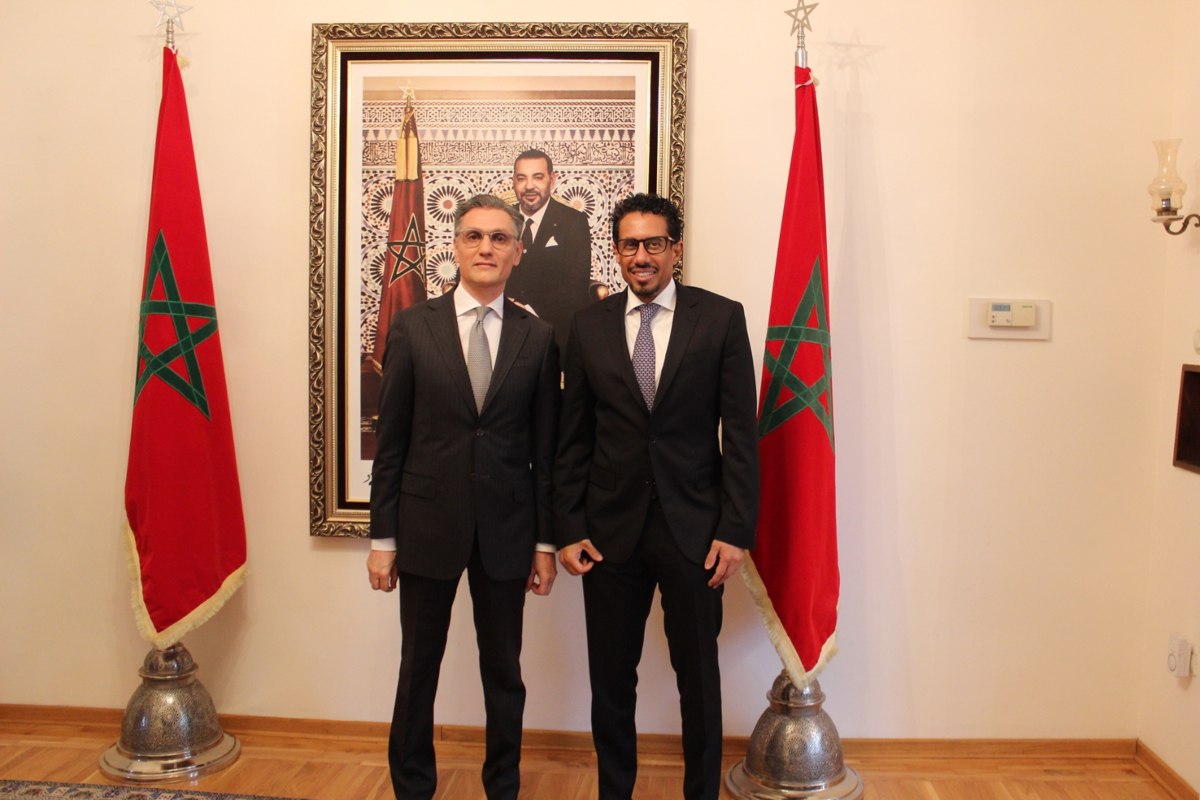 H.E. Ahmed Hatem Almenhali, Ambassador of the United Arab Emirates to the Republic of Serbia, met with H.E. Mohammed Amine Belhaj, Ambassador of the Kingdom of Morocco to the Republic of Serbia.
