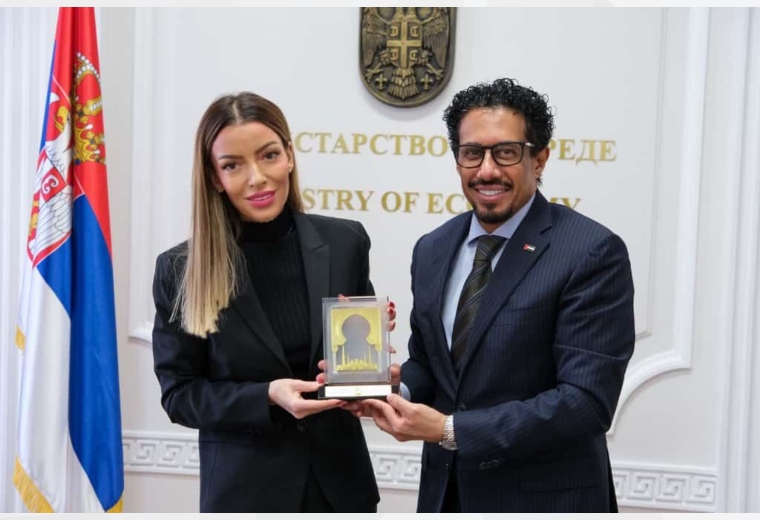 H.E. Ahmed Hatem Almenhali, Ambassador of the United Arab Emirates to the Republic of Serbia, met with H.E. Adriana Mesarovic, Deputy Prime Minister and Minister of Economy of the Republic of Serbia.

