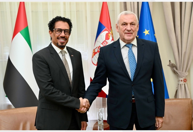 H.E. Ahmed Hatem Almenhali, Ambassador of the United Arab Emirates to the Republic of Serbia, met with H.E. Bela Balint, Minister of Science, Technological Development and Innovation of the Republic of Serbia, at the Ministry’s headquarters.

