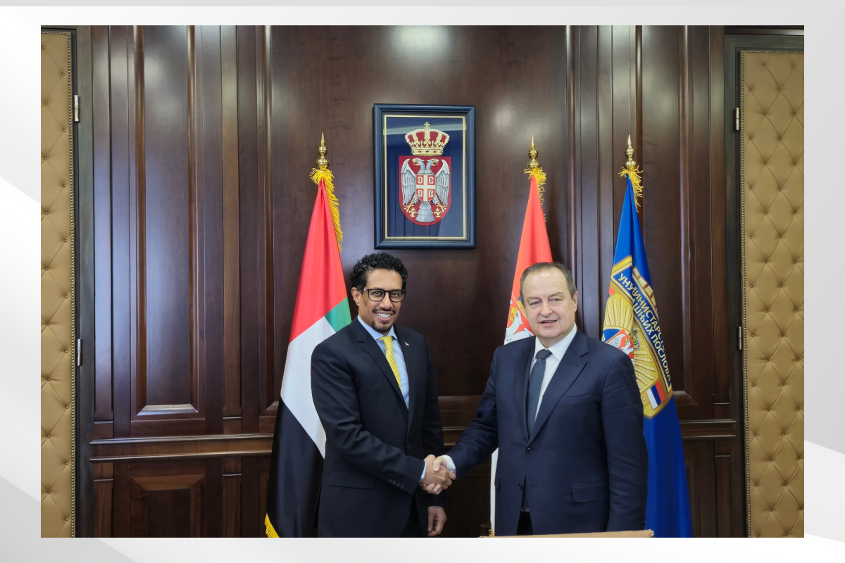 H.E. Ahmed Hatem Almenhali, Ambassador of the United Arab Emirates to the Republic of Serbia, met with H.E. Ivica Dacic, Deputy Prime Minister and Minister of Interior of the Republic of Serbia, at the ministry's headquarters in Belgrade.