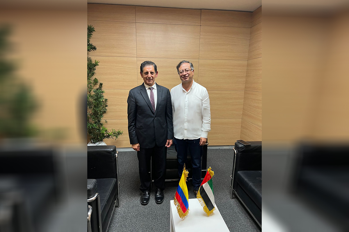 استقبل فخامة غوستافو بيترو، رئيس جمهورية كولومبيا، سعادة سالم راشد العويس، سفير دولة الإمارات لدى الجمهورية، حيث نقل سعادته تحيات صاحب السمو الشيخ محمد بن زايد آل نهيان، رئيس الدولة 