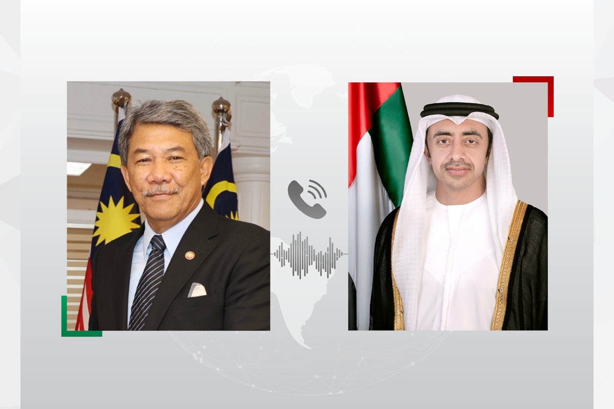 H.H. Sheikh Abdullah bin Zayed Al Nahyan, Deputy Prime Minister and Minister of Foreign Affairs, discussed bilateral relations and ways to strengthen avenues of cooperation under the Comprehensive Economic Partnership between the two countries during a phone call with Mohamad Hasan, Malaysia’s Minister of Foreign Affairs.
