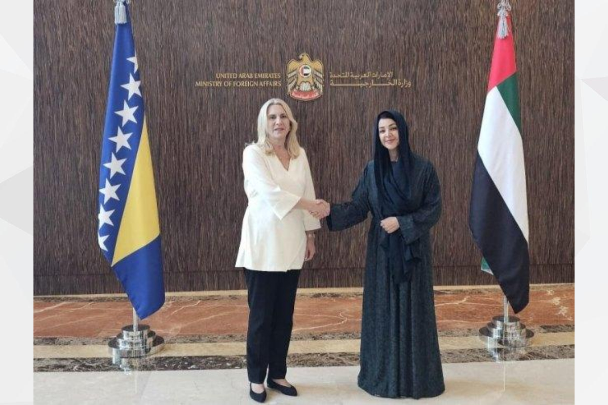 استقبلت معالي ريم  الهاشمي وزيرة الدولة لشؤون التعاون الدولي في أبوظبي معالي جيليكا تسفيانوفيتش رئيسة مجلس رئاسة البوسنة والهرسك. وقد ناقش الجانبان سُبل التعاون المحتملة بين البلدين، كما أكد الجانبان رغبتهما المشتركة في تعزيز التعاون الثنائي في مختلف القطاعات الاستراتيجية ذات الاهتمام المشترك.