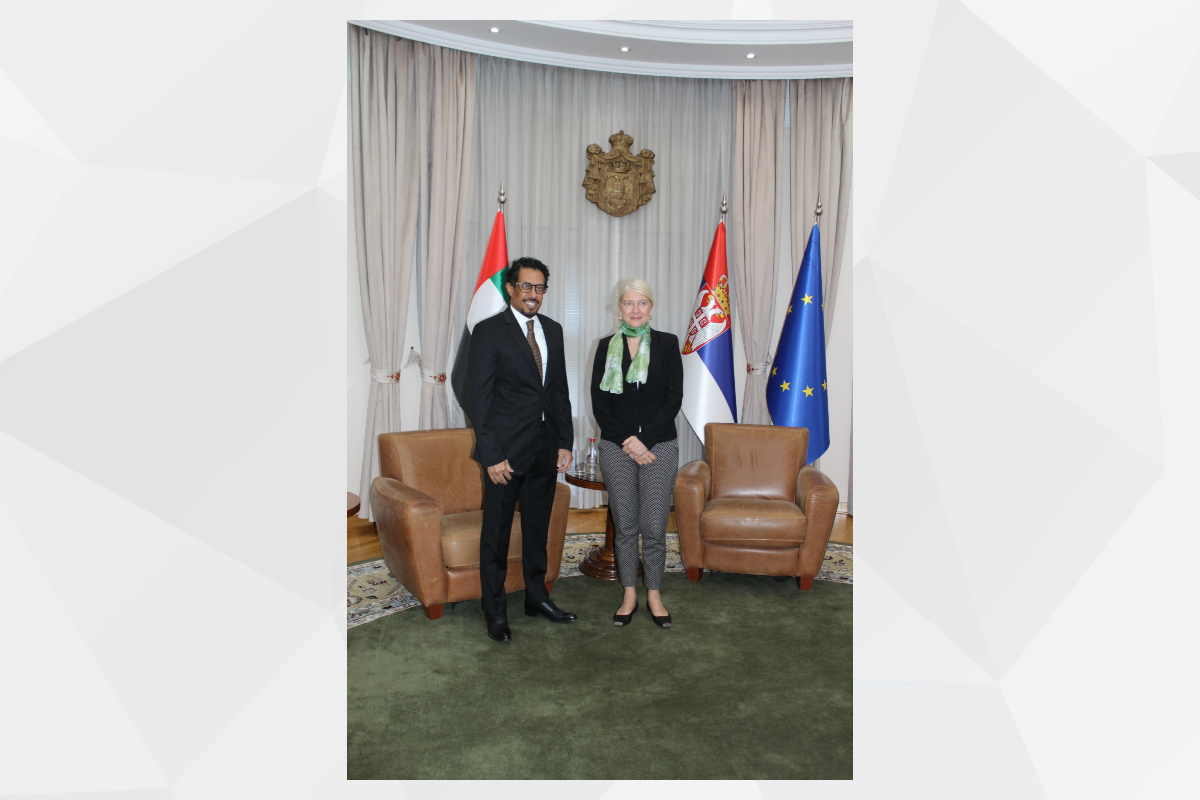 His Excellency Ahmed Hatem Almenhali, UAE Ambassador to Serbia, met with Her Excellency Jelena Begović, Minister of Science, Technological Development and Innovation, and His Excellency Dejan Ristić, Minister of Information and Telecommunications, where they explored prospects of partnership across several priority sectors, and ways of strengthening cooperation to serve both countries’ interests. During His Excellency’s meeting with H.E. Begović, both sides affirmed the importance of supporting alliances in the science and technological development sector. For her part, H.E. Begović highlighted that collaborative efforts between universities will be beneficial to both sides.  