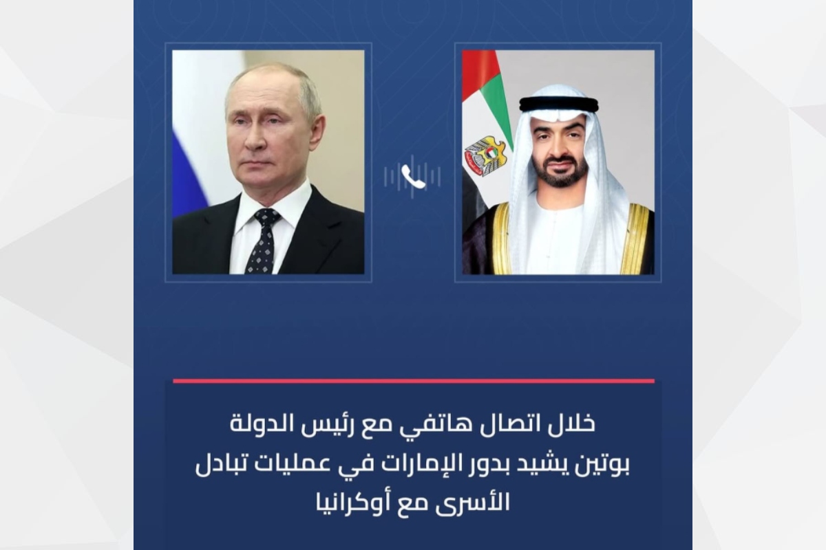 His Highness Sheikh Mohamed bin Zayed Al Nahyan, President of the UAE, and His Excellency Vladimir Putin, President of the Russian Federation, discussed bilateral relations and ways to enhance them within the framework of the strategic partnership between the two countries during a phone call.
