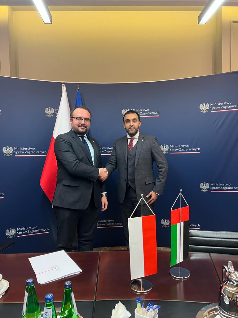 H.E. Mohamed al Harbi, newly-appointed Ambassador of the United Arab Emirates to the Republic of Poland, presented copy of credentials to H.E. Paweł Jabłoński, Undersecretary of State in the Polish Ministry of Foreign Affairs.  