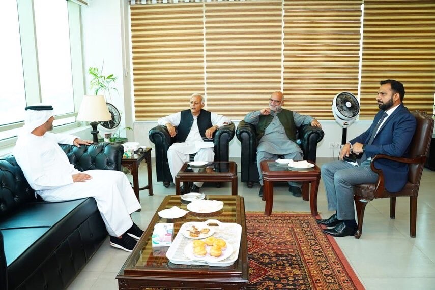 H.E. Hamad Obaid Al-Zaabi, the Ambassador of UAE in Islamabad held meeting H.E. Ghulam Sarwar Khan