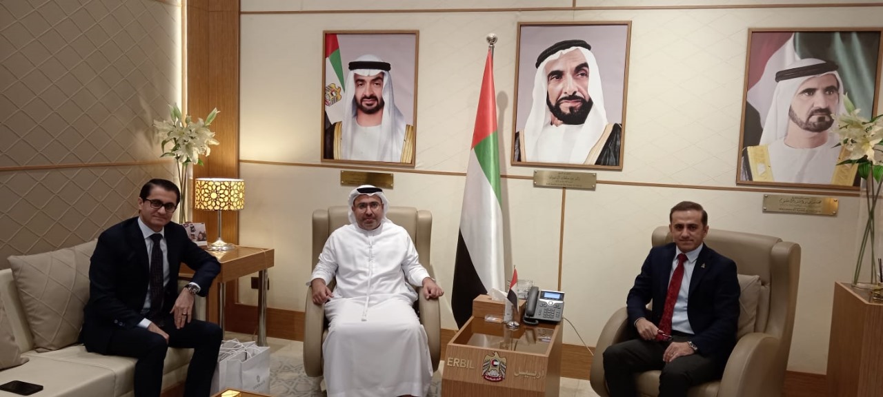 His Excellency Ahmed Al Dhaheri, Consul General of the UAE in the Kurdistan Region of Iraq, met with Mr. Beston Ahmed Aziz, Managing Director of the Arminas Company for Trading Marble, Ceramics and Construction Materials