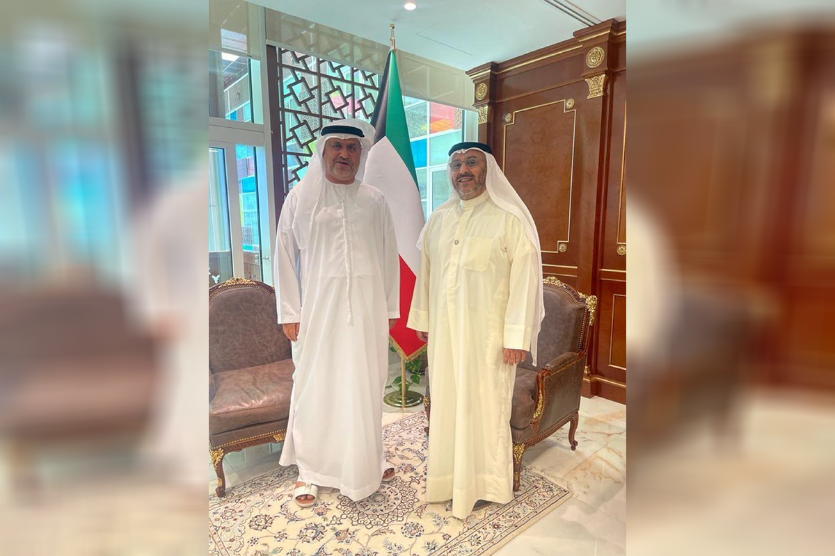 His Excellency Dr. Matar Hamed Al Neyadi, UAE Ambassador to the State of Kuwait, met with HE Fahad Al-Shariaan, Minister of Commerce and Industry and Minister of Social Affairs and Community Development.