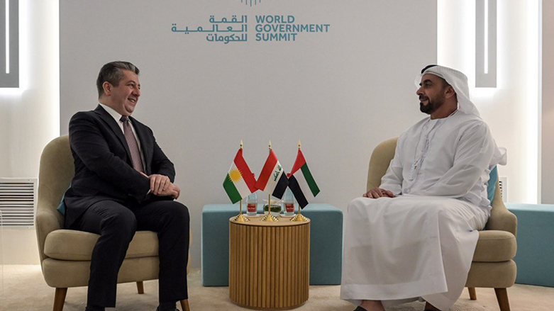 Lieutenant General His Highness Sheikh Saif bin Zayed Al Nahyan, Deputy Prime Minister and Minister of Interior, met on the sidelines of the World Government Summit 2023 in Dubai, Masrour Barzani, President of the brotherly Kurdistan Regional Government, Iraq.