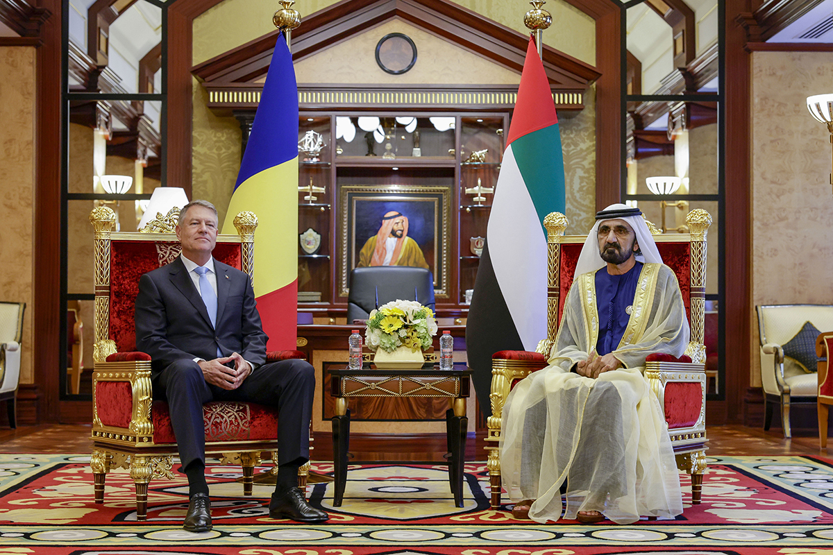 استقبل صاحب السمو الشيخ محمد بن راشد آل مكتوم نائب رئيس الدولة رئيس مجلس الوزراء حاكم دبي “رعاه الله”، اليوم فخامة كلاوس يوهانيس رئيس جمهورية رومانيا الصديقة الذي يقوم بزيارة رسمية إلى الدولة.