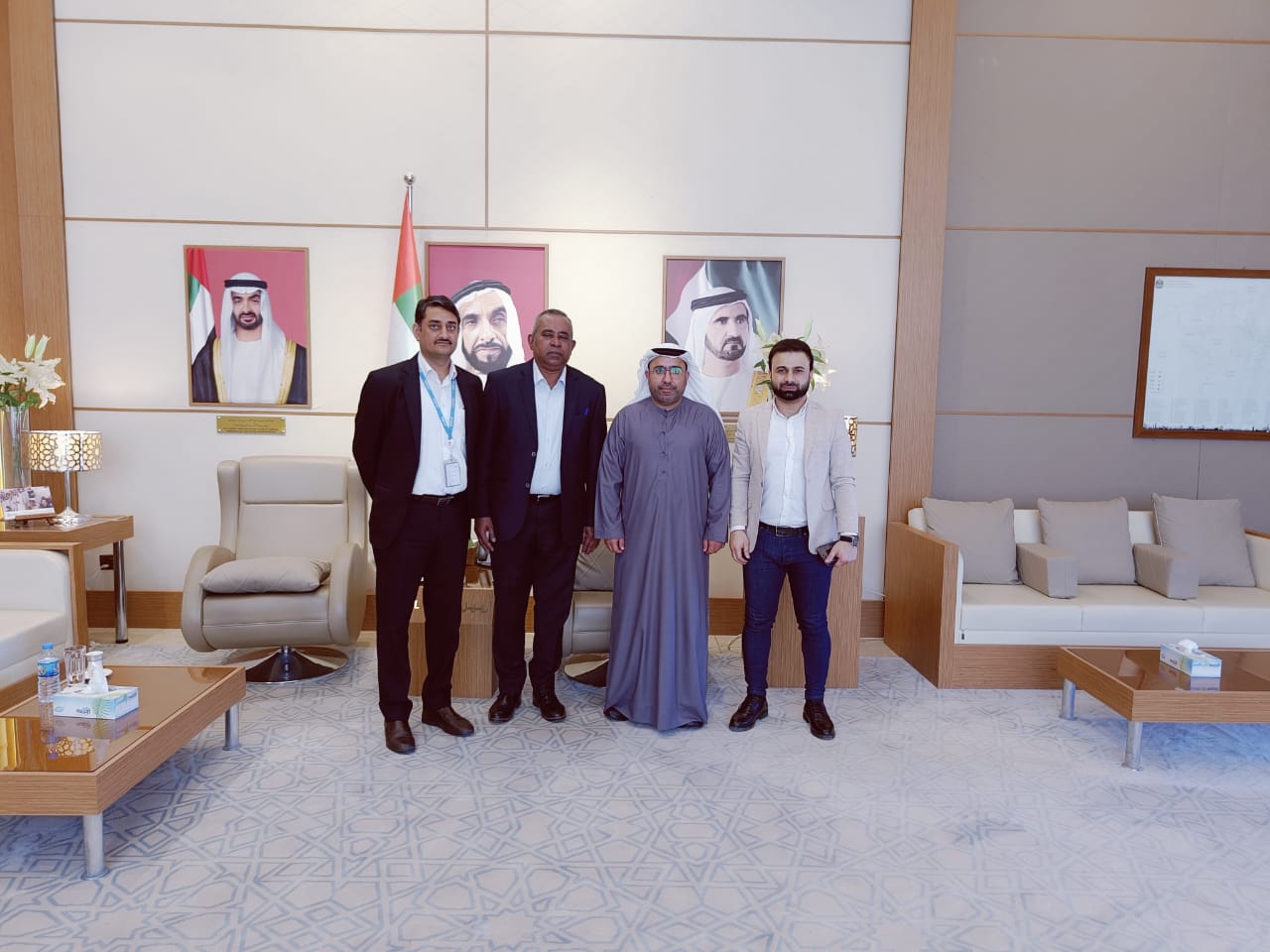 His Excellency Ahmed Al Dhaheri, Consul General of the UAE to the Kurdistan Region of Iraq, met with Mr. Camerino Vallance/ Regional Director of the UAE Danata Company / Erbil branch, operating in the shipping sector in the Kurdistan Region of Iraq. During the meeting, they discussed the company's business and investment experience in the region.