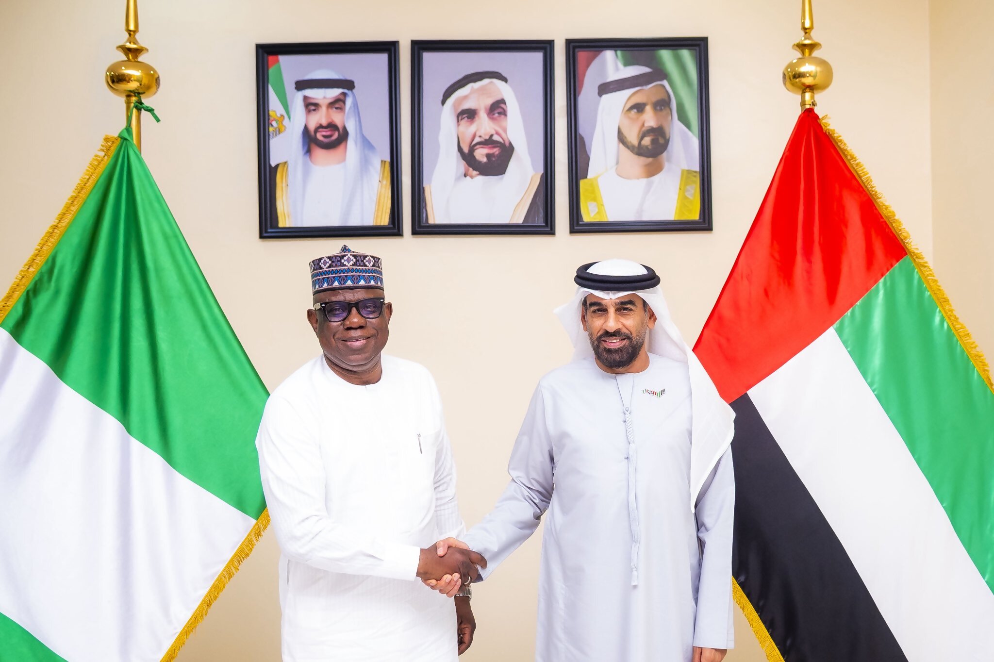 His Excellency Salem Alshamsi, Ambassador of the United Arab Emirates to the Federal Republic of Nigeria, received Eng. Bashir Bayo Ojulari, Group Chief Executive Officer of the Nigerian National Petroleum Company Limited (NNPC Limited), 