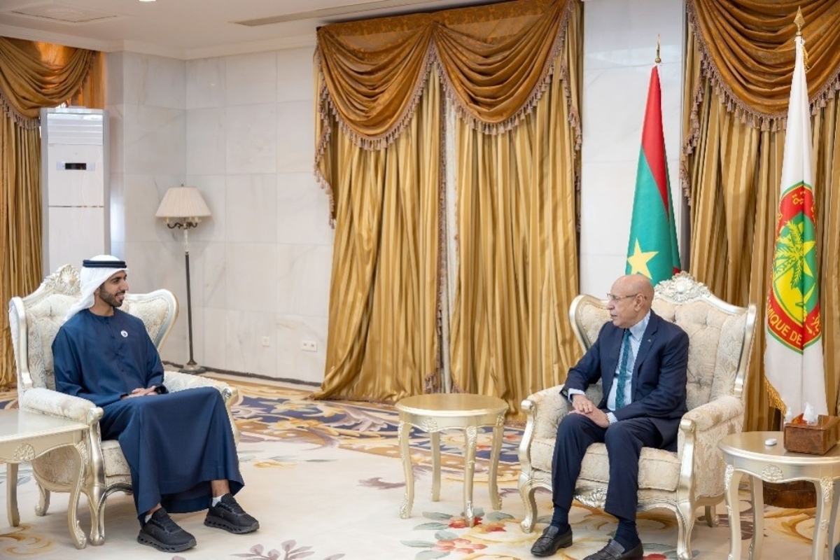 Sheikh Shakhboot bin Nahyan Al Nahyan, Minister of State, met with Mohamed Ould Cheikh Ghazouani, President of the Islamic Republic of Mauritania, in the capital Nouakchott, to discuss the close relations between the two countries.

