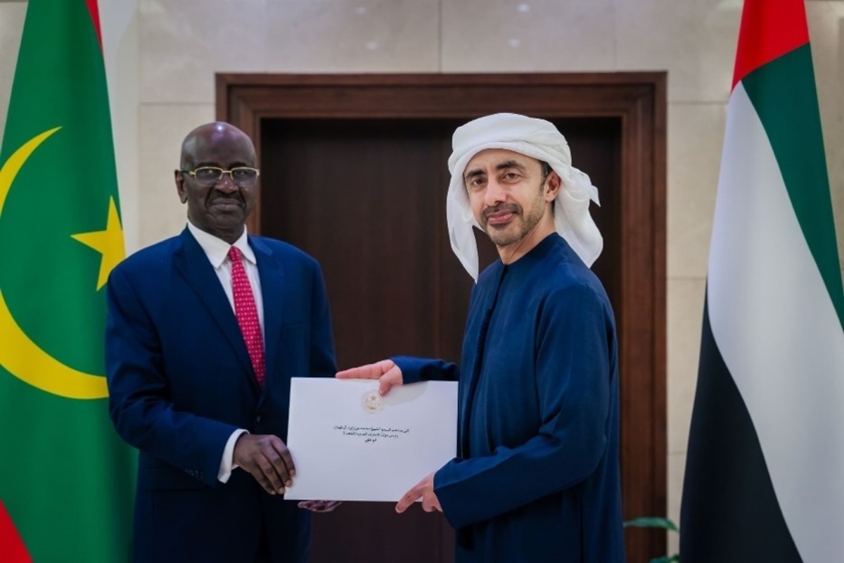 President His Highness Sheikh Mohamed bin Zayed Al Nahyan received a written message from Mohamed Ould Cheikh Ghazouani, President of the Islamic Republic of Mauritania, concerning bilateral relations between the two countries.

