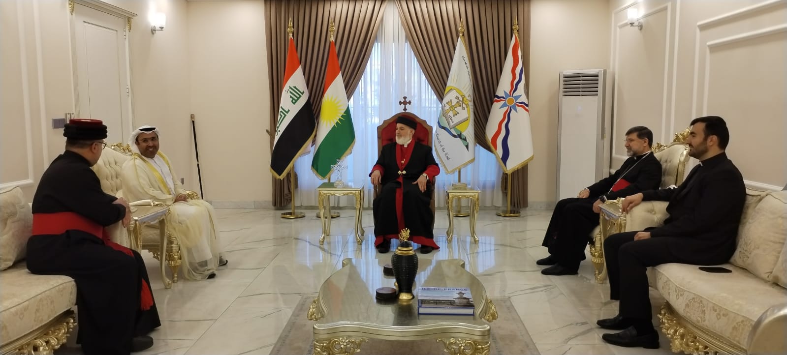 His Excellency Ahmed Al Dhaheri, Consul General of the United Arab Emirates in the Kurdistan Region of Iraq, met His Eminence Patriarch Mar Awa III, Patriarch of the Assyrian Church of the East in the world, and a number of his assistants.