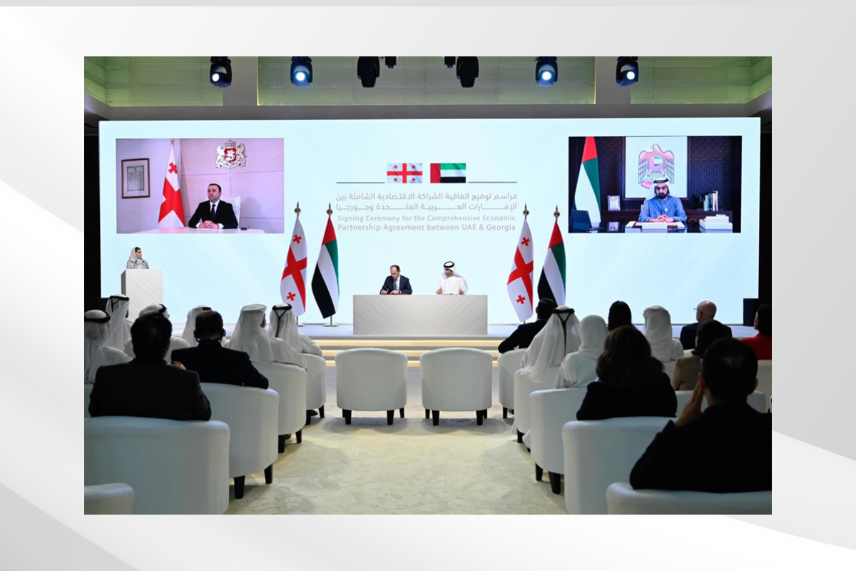 تم التوقيع على اتفاقية الشراكة الاقتصادية الشاملة بين دولة الإمارات العربية المتحدة وجورجيا والتي تهدف إلى مضاعفة التجارة غير النفطية من 481 مليون دولار أمريكي إلى 1.5 مليار سنوياً في غضون 5 أعوام. 