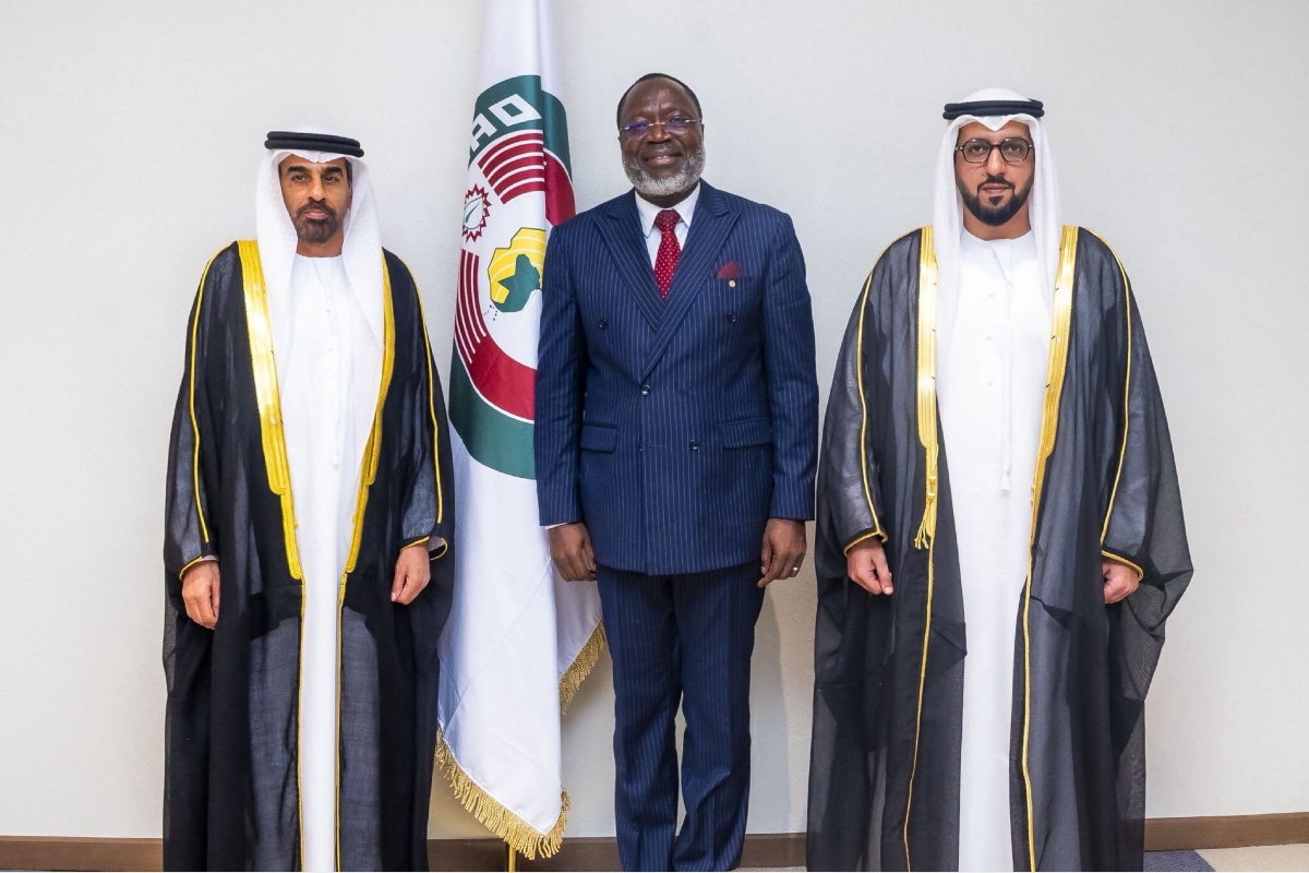 His Excellency Salem Saeed AlShamsi, Ambassador of the United Arab Emirates to the Federal Republic of Nigeria, presented his credentials to Dr. Omar Alieu Touray, President of the Commission of the Economic Community of West African States (ECOWAS), as Permanent Representative of the United Arab Emirates to the organization.
 
