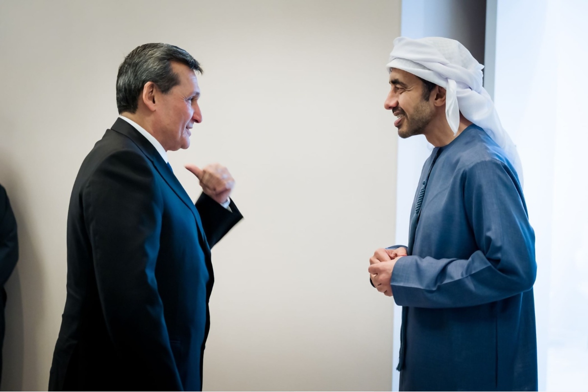 التقى سمو الشيخ عبدالله بن زايد آل نهيان نائب رئيس مجلس الوزراء وزير الخارجية، مع معالي رشيد ميريدوف نائب رئيس مجلس وزراء تركمانستان وزير الخارجية، 