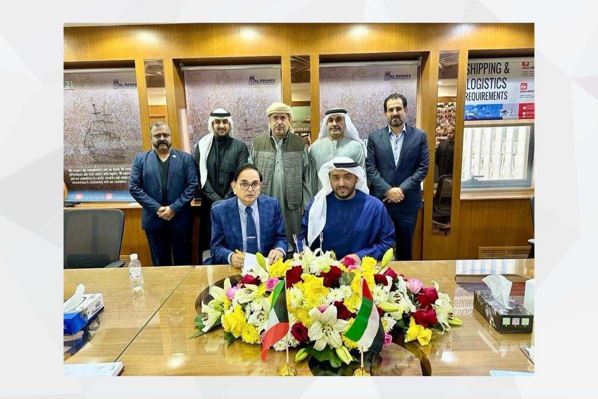 In the presence of His Excellency Dr. Matar Hamed Al Neyadi, UAE Ambassador to Kuwait, Saven Maritime, a subsidiary of Abu Dhabi Ports Group, signed a contract with Al-Rashed Shipping Company in Kuwait
