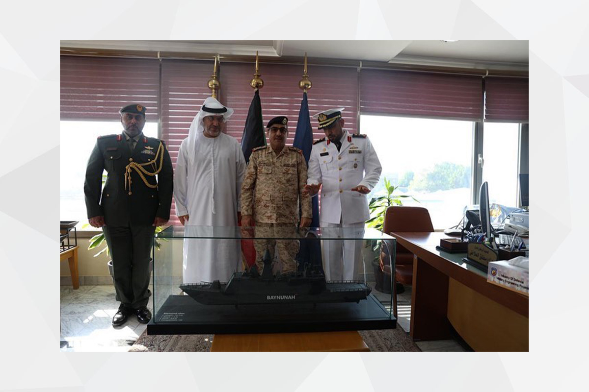 The UAE Ambassador to Kuwait, His Excellency Dr. Matar Hamed Al Neyadi, visited the Mohammed Al Ahmad Naval Base accompanied by Brigadier Maritime Colonel Rashed Al Naqbi and the Military Attaché, along with several officers from the missile boat. They were received by Brigadier Maritime Colonel Haza'a Al Alati, the Commander of the Naval Force