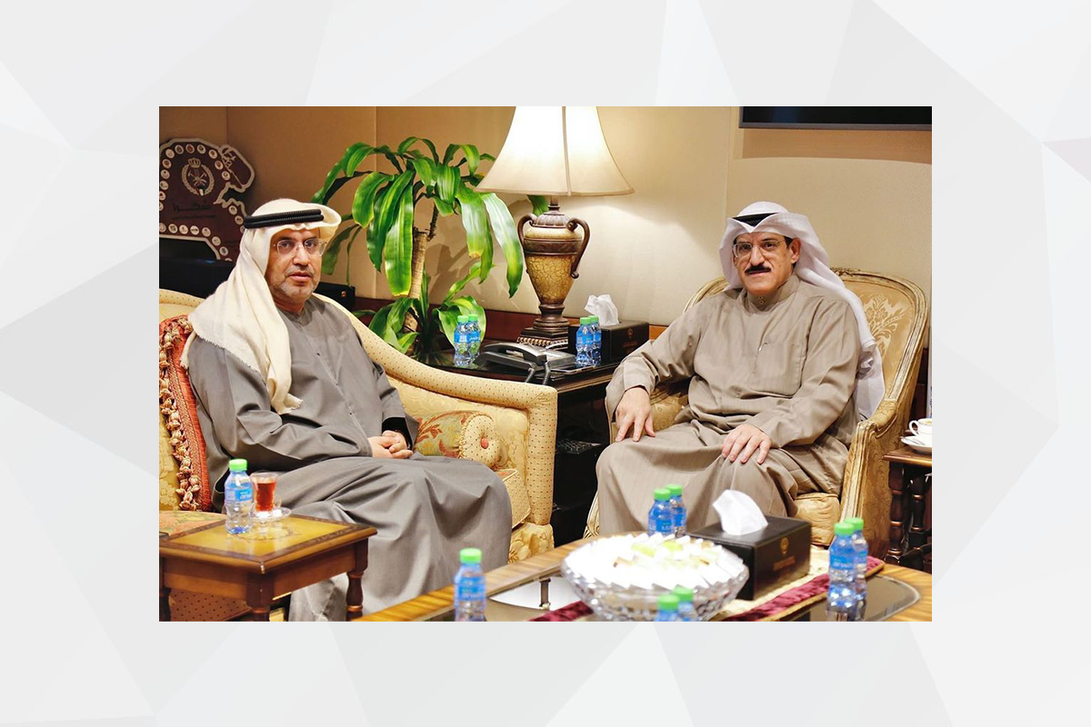 His Excellency Dr. Jassem Mohammad, Minister of Electricity, Water, and Renewable Energy, and Acting Minister of Public Works, along with the Chairman of the Civil Aviation Authority, met His Excellency Dr. Matar Hamed Al Neyadi, UAE Ambassador to Kuwait, in his office this morning. During the meeting, they reviewed the distinguished relations and discussed various aspects of cooperation between the two countries