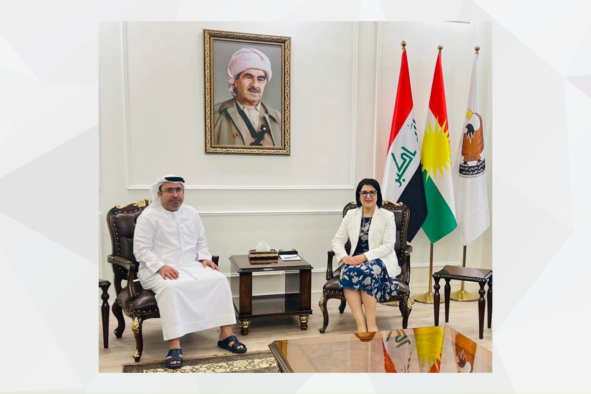 His Excellency Ahmed Al Dhaheri, Consul General of the UAE to the Iraqi Kurdistan Region, met with His Excellency Bayan Sami Abdul Rahman, Advisor to the Prime Minister of the Iraqi Kurdistan Region for political affairs and climate change