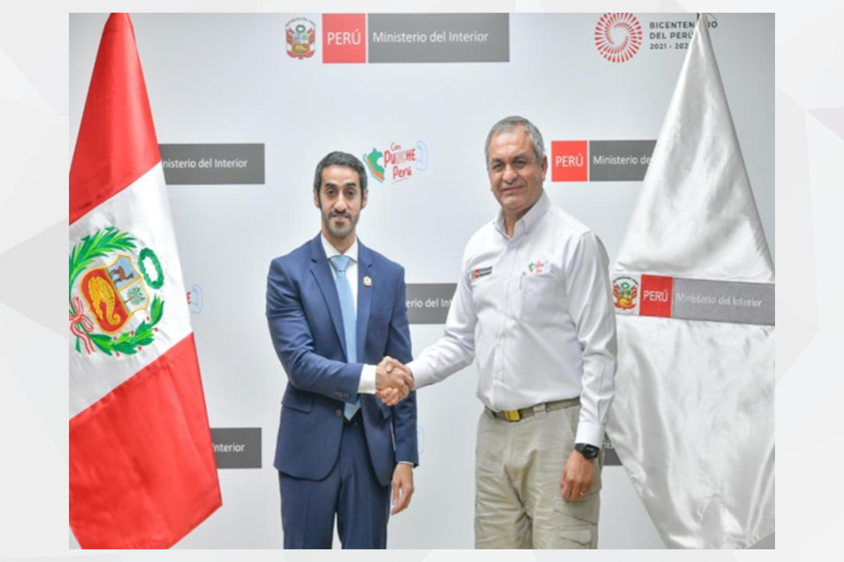 H.E. Mohamed Alshamsi, UAE Ambassador to Peru, held a meeting with H.E. Vicente Romero Fernandez, Minister of Interior of Peru. 
