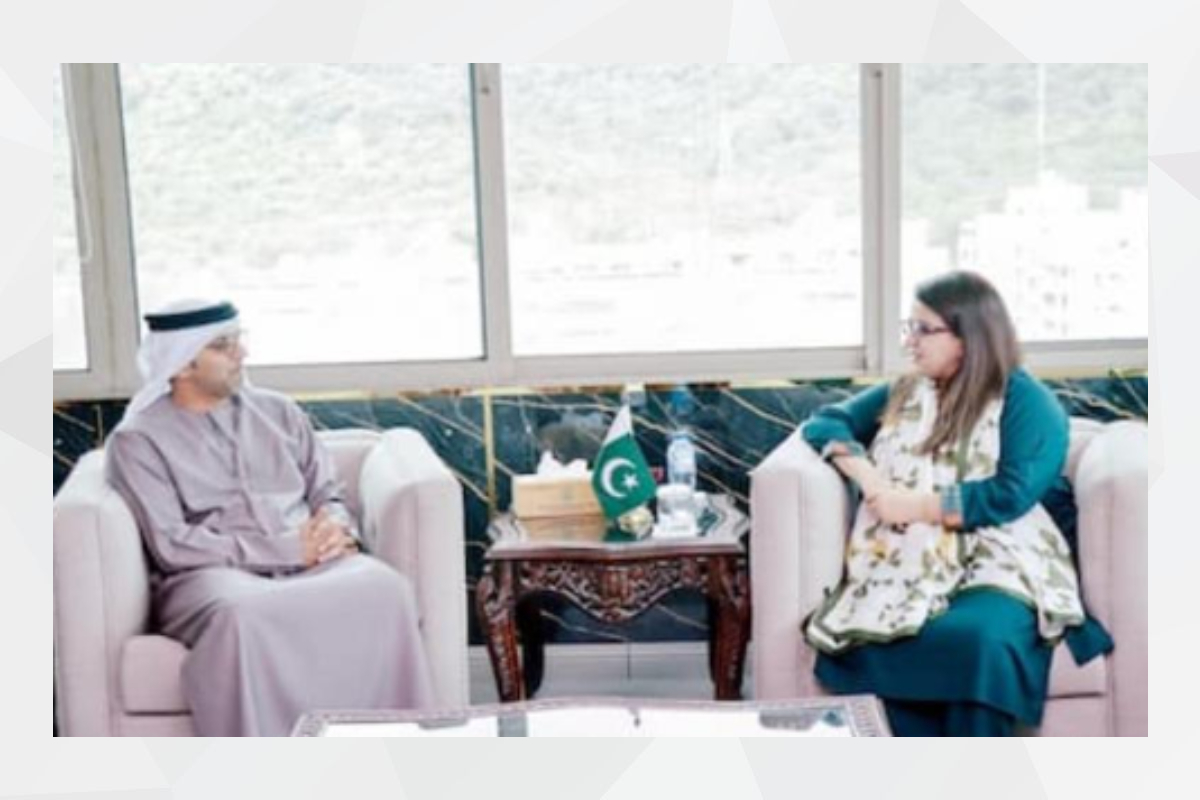 H.E. Hamad Obaid Ibrahim Salem Al-Zaabi , the Ambassador of UAE to Pakistan called on H.E Shaza Fatima Khawaja Minister of State for IT and Telecommunication here on Monday, matters of mutual interest and relating to IT & Telecom sector, digitalization, cyber security and innovation were discussed in the meeting, the two sides agreed to increase cooperation in the field of IT & Telecom.