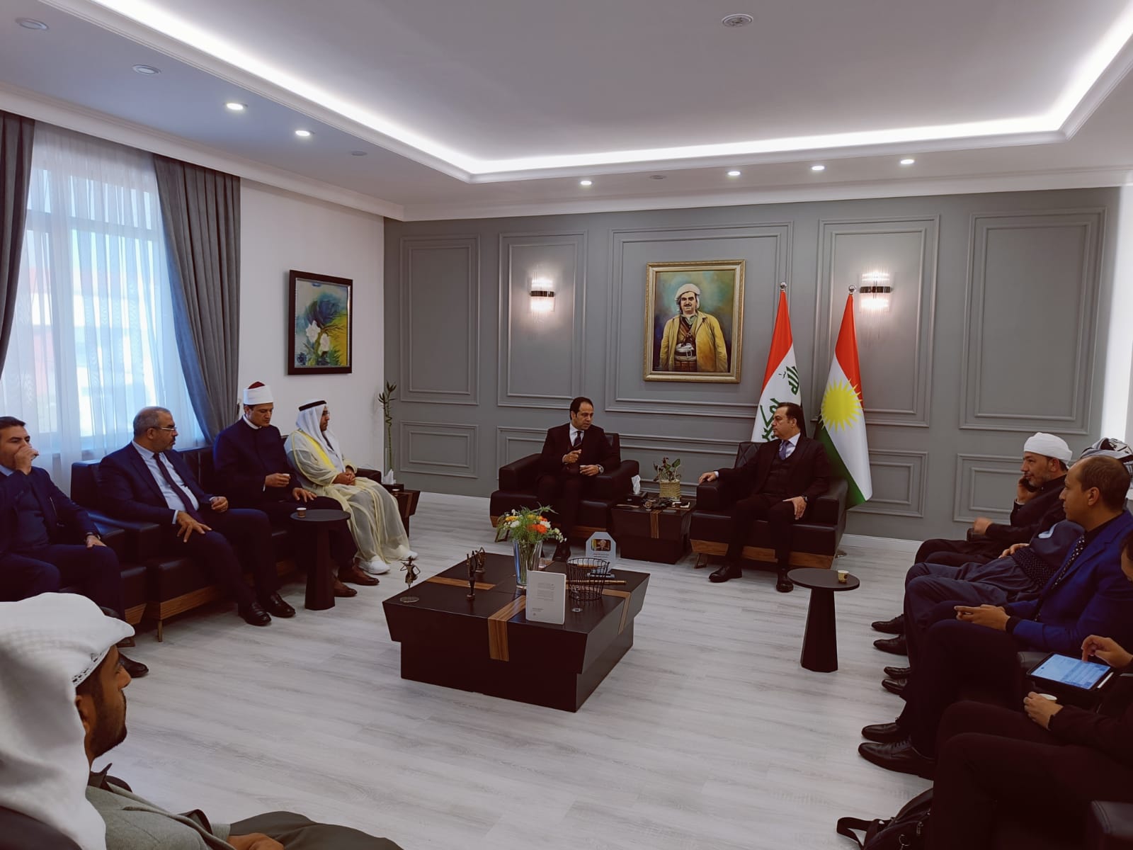 The delegation of the Council of Muslim Elders, in the presence of His Excellency Ahmed Al Dhaheri, Consul General of the country in the Kurdistan Region of Iraq, visited the Ministry of Culture and Youth in the region, where the two sides discussed ways to confront extremist ideology and spread the values of coexistence, tolerance and peace.