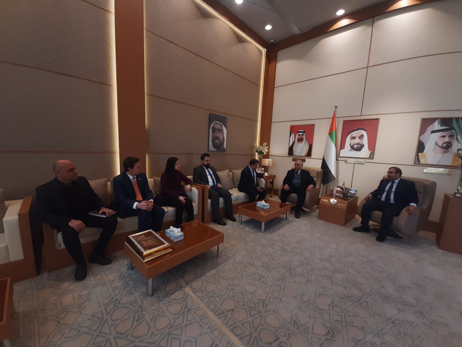 His Excellency Ahmed Al Dhaheri, Consul General of the UAE in the Kurdistan Region of Iraq, met a delegation from the Round Table Organization for Non-Violence and representatives of a number of components.